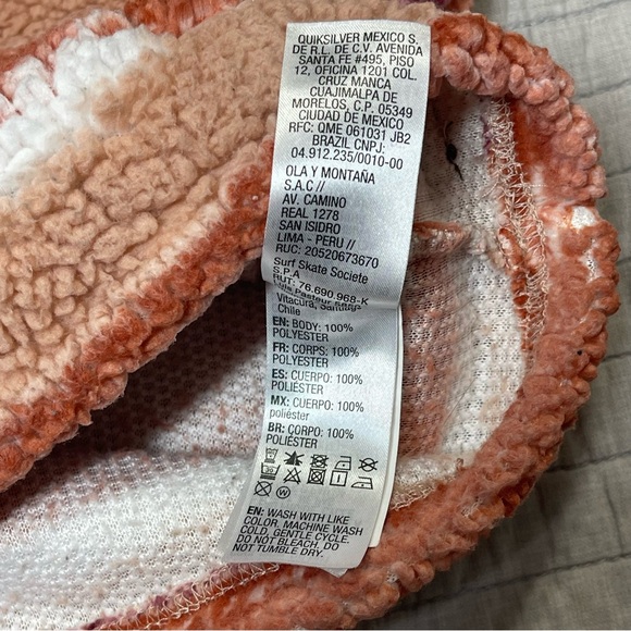 Roxy Quarter-zip Striped Fleece Sweatshirt In Canyon Clay Stripe Size Large - Picture 9 of 12